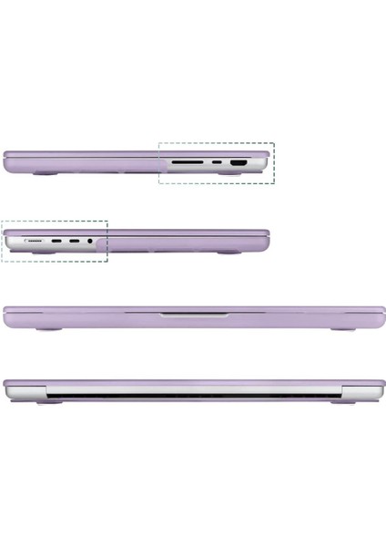 Apple 16" Macbook Pro M1 A2485 Mor Kılıf Koruyucu Kapak