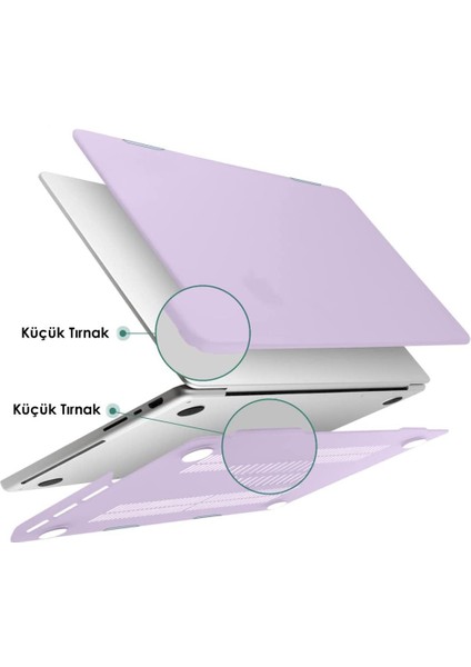 Apple 16" Macbook Pro M1 A2485 Mor Kılıf Koruyucu Kapak