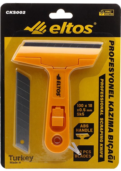 Eltos Cam Kazıma Bıçağı Yedek Jiletli Saplı 14.5 cm CKS002
