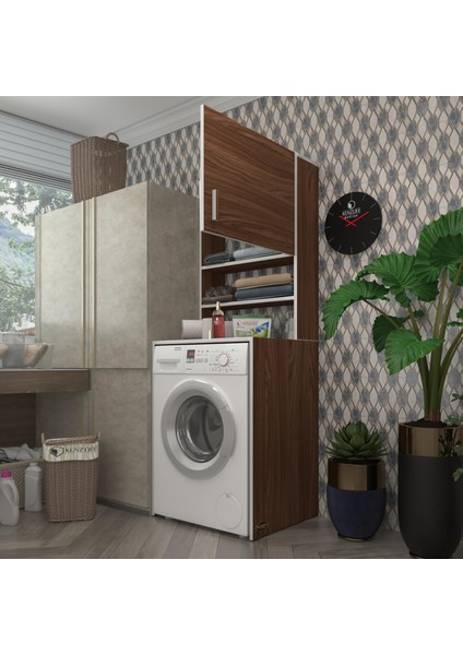 Çamaşır Makinesi Dolabı Iffe Lundberg Cvz 180*066*55-20 Banyo Kapaklı Arkalıksız