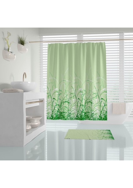 Tropik Hayfield Banyo Duş Perdesi Tek Kanat 1X180X200