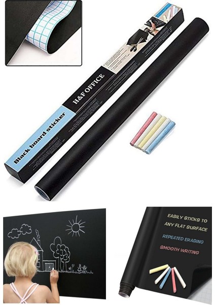 Yazı Tahtası Folyosu Yazılabilir Kara Tahta Yazı Tahtası Duvar Stickerı Pvc Sticker 5 Adet Tebeşir modelleri