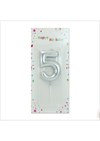 5 Rakam Gümüş Mum modelleri