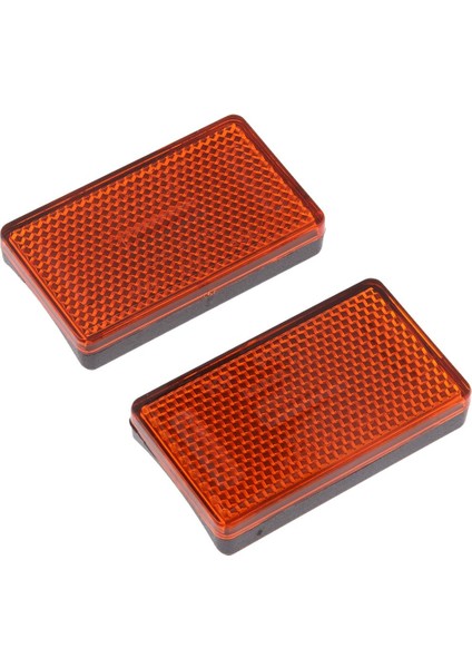 2.4 "x1.4" Motosiklet Kir Bisiklet Dikdörtgen Ön Çatal Reflektörleri Yamaha Için Amber (Yurt Dışından)