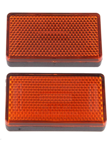 2.4 "x1.4" Motosiklet Kir Bisiklet Dikdörtgen Ön Çatal Reflektörleri Yamaha Için Amber (Yurt Dışından)
