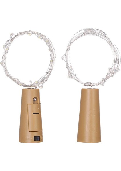F Fityle 2 Adet Büyüleyici Cork Şekilli 10 LED Gece Lambası Yıldızlı Bakır Tel Işık (Yurt Dışından)