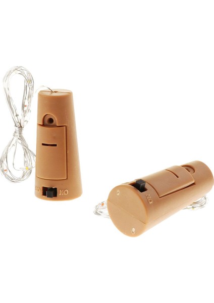 F Fityle 2 Adet Büyüleyici Cork Şekilli 10 LED Gece Lambası Yıldızlı Bakır Tel Işık (Yurt Dışından)