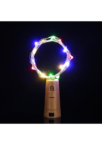 F Fityle 2 Adet Büyüleyici Cork Şekilli 10 LED Gece Lambası Yıldızlı Bakır Tel Işık (Yurt Dışından)