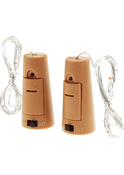 F Fityle 2 Adet Büyüleyici Cork Şekilli 10 LED Gece Lambası Yıldızlı Bakır Tel Işık (Yurt Dışından)