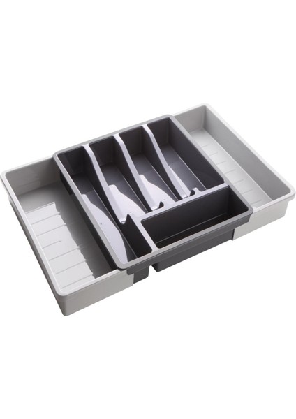 Organizer Çift Tarafa Açılabilen 5+2 Bölmeli Raylı Kızaklı Ayarlanabilir Çatal Bıçak Kaşıklık