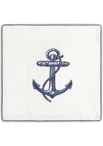 Oceane Kırlent Kılıfı - Beyaz/lacivert - 43X43 cm modelleri