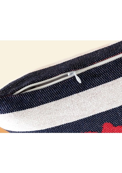 Kaarlo Kırlent Kılıfı - Lacivert/kırmızı - 45X45 cm fiyatları