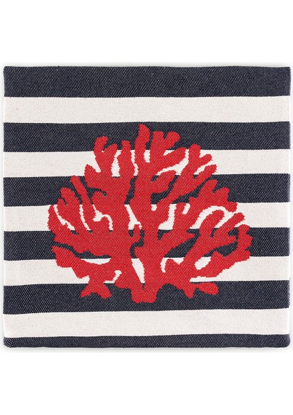 Kaarlo Kırlent Kılıfı - Lacivert/kırmızı - 45X45 cm modelleri