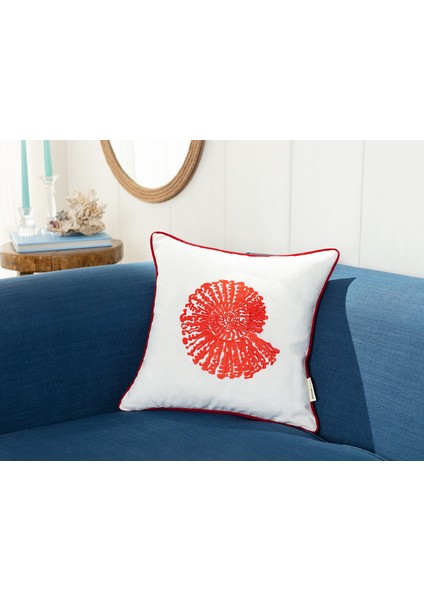 Noe Kırlent Kılıfı - Beyaz/kırmızı - 43X43 cm