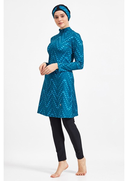 Kadın Likralı Uzun Kollu Tam Kapalı Tesettür Mayo 0500 Siyah modelleri