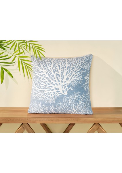 Dyanna Kırlent Kılıfı - Mavi/beyaz - 45X45 cm