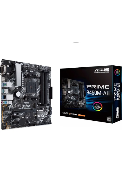 Prıme B450M-A Iı Amd B450 Am4 DDR4 4400 Hdmı Dvı Vga M2 Usb3.2 Aura Rgb Matx (Prıme B450M-A Iı) Anakart