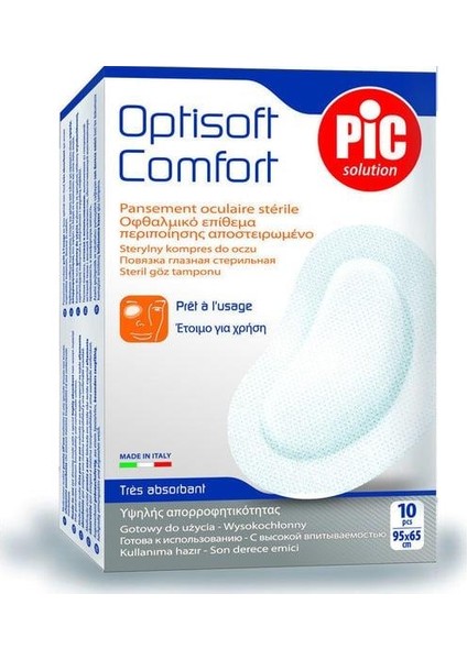 Pic Solutıon Optisoft Comfort Steril Göz Pedi 10'lu Göz Kapama Bandı