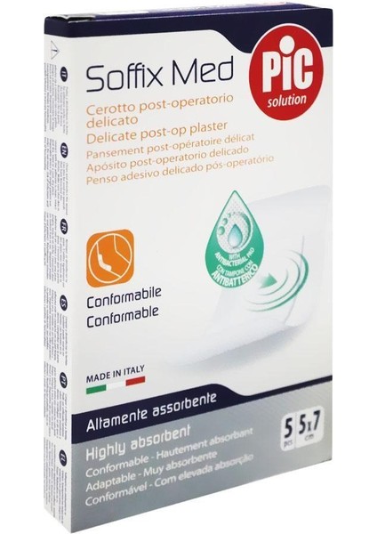 Pic Soffixmed Yoğun Emici Pedli Steril Yara Örtüsü 5CMX7CM 5'li