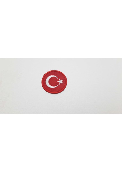 dairesel "Türk Bayrağı" 4 cm Çapında Arma Yama Patch (1 Adet)