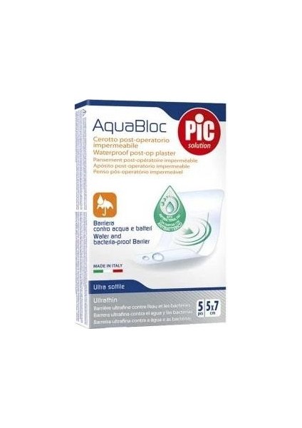 Pic Aquabloc Steril Film Pedli Yara Örtüsü 5CMX7CM 5'li Su Geçirmez