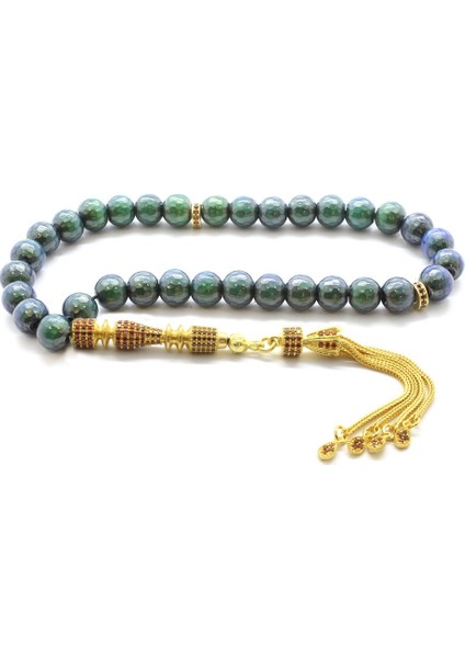 925 Ayar Gümüş Püsküllü Kırmızı Zirkon Taş Işlemeli His Taşı Tesbih fiyatları