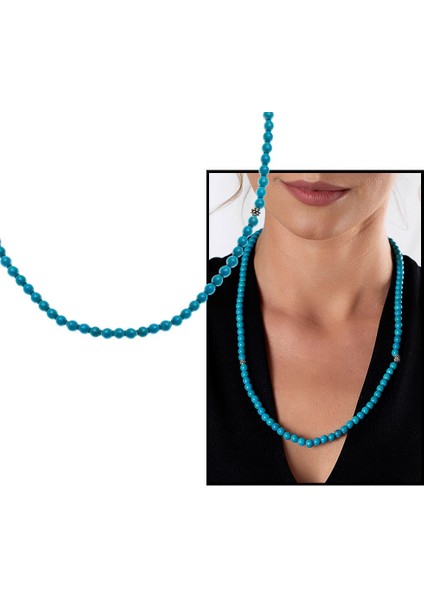 Hem Bileklik - Hem Kolye - Hem Tesbih 99LU Firuze Doğaltaş Takı fırsatları