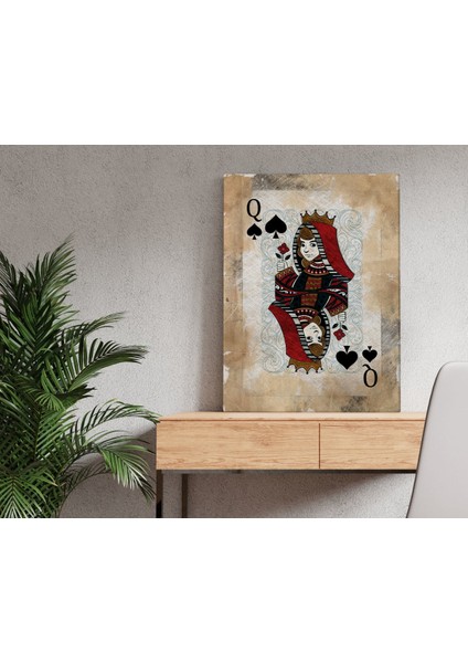 Home Iskambil Maça Kız Tasarımlı Kanvas Tablo 50X70CM-1