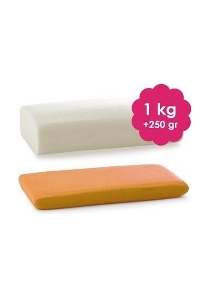 1 kg Beyaz ve 200 gr Turuncu Şeker Hamuru Set