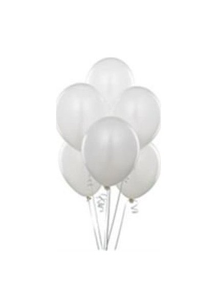 Beyaz Metalik Balon 8'li