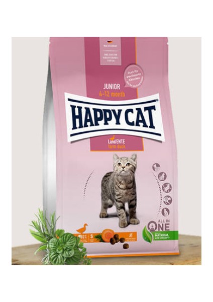 Happy Cat Junior Land Ente Tahılsız Ördekli Yavru Kedi Maması 4 Kg