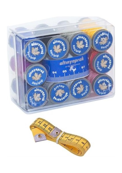 12+2 Paket 10 Renkkutulu Mezuralı Dikiş Ipliği Seti 716741