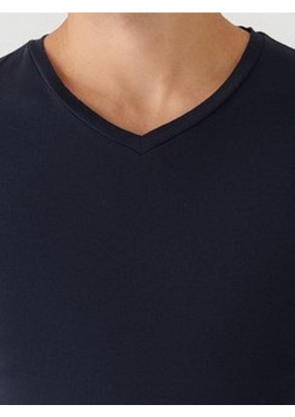 V Yaka Tişört Regular Fıt %100 Pamuk Compack Penye modelleri