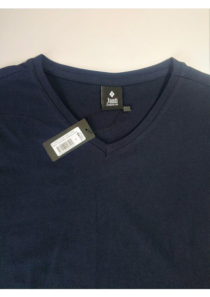 V Yaka Tişört Regular Fıt %100 Pamuk Compack Penye fiyatları