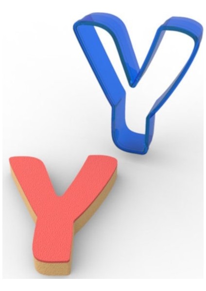 Y Harfi Polikarbon Kopat Kurabiye Kalıbı