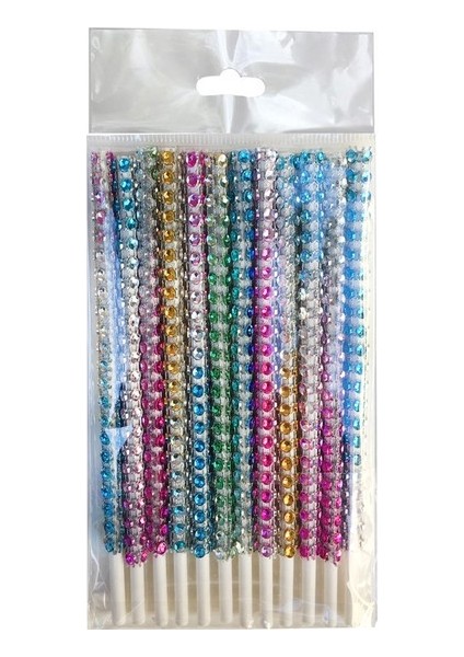 Time Cake Pops Çubuğu Taş Şeritli Rengarenk PK12 - AR463