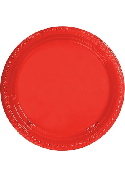 Time Tabak Plastik Yuvarlak 22 cm Kırmızı Pk:20 Kl:24 -