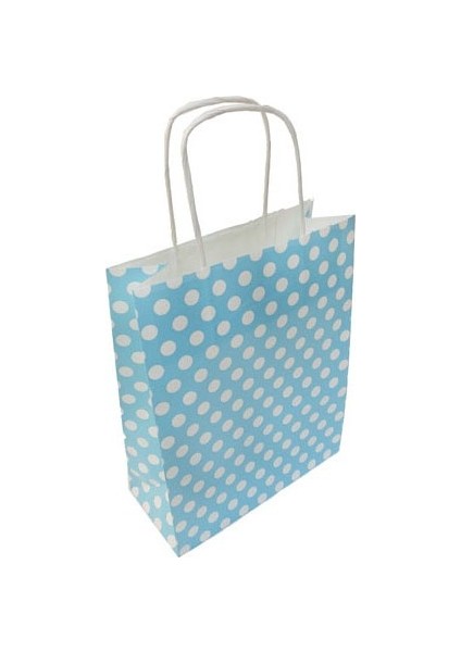 Pasta Markettime Çanta Kraft Orta Boy Mavi Puantiyeli 25 x 31 cm P25-10 -