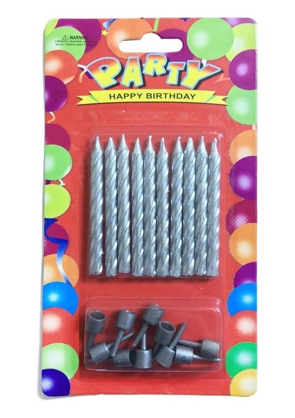 Pasta Markettime Mum Yaldızlı Burgulu Kısa Gümüş