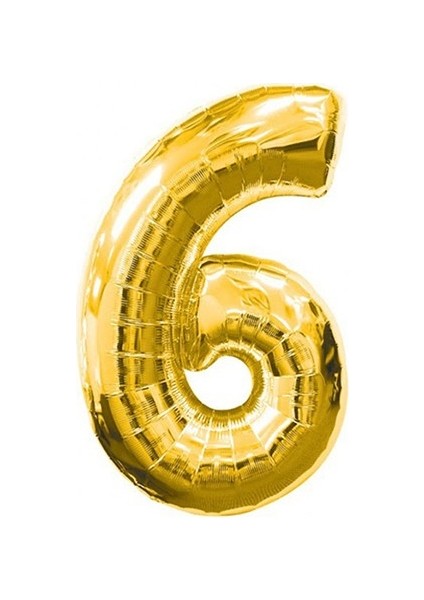 Pasta Markettime Folyo Balon Rakam 6 Altın 40 Inc