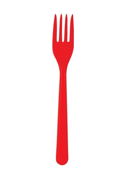 Kırmızı Plastik Çatal