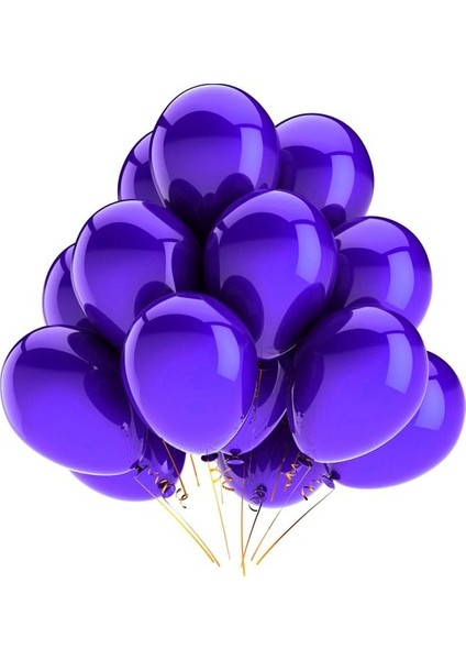 Metalik Mor Balon 5 Adet