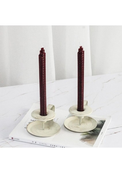 2 Adet Retro Beyaz El Mumluk Mum Standı Ev Yatak Odası Dekorasyonu (Yurt Dışından) modelleri