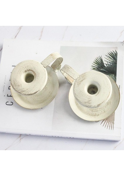 2 Adet Retro Beyaz El Mumluk Mum Standı Ev Yatak Odası Dekorasyonu (Yurt Dışından) fırsatları