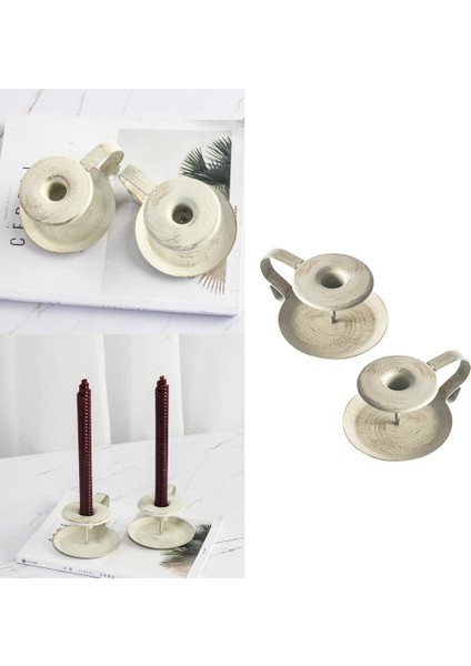 2 Adet Retro Beyaz El Mumluk Mum Standı Ev Yatak Odası Dekorasyonu (Yurt Dışından) indirimleri