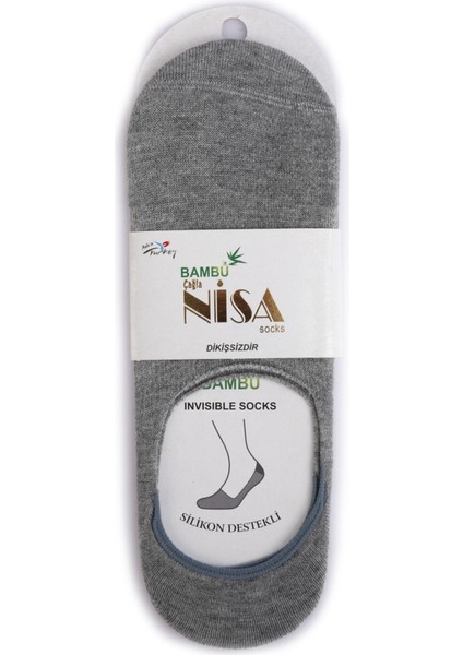 Nisa Çağla Kadın 4' Lü Silikon Destekli Bambu Babet Çorap