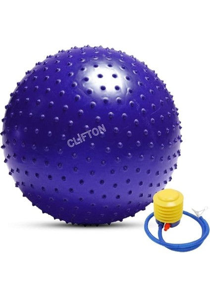 Dikenli Yoga Pilates Aeorobik Jimnastik Topu 65 cm Mor Pompa Hediyel