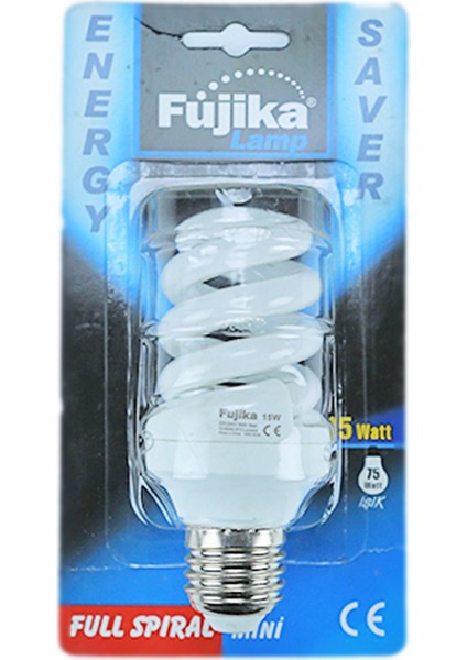 15W 230V E27 Kırmızı Spiral Tasarruflu Ampul