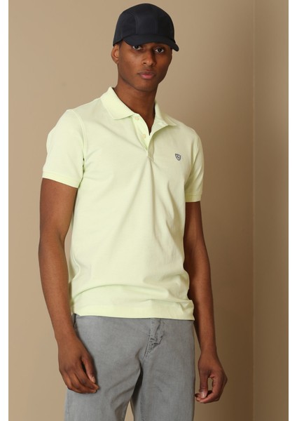 Laon Spor Polo Yaka Erkek Tişört Siyah