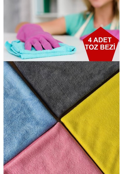 Ayla Stand Toz Tüy Bırakmaz Kolay Temizler Leke Tutmaz Toz Bezi  40X40 cm (4 Adet)